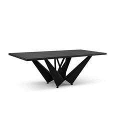 Valgomojo stalas Micadoni Home Lottie 220x100cm, juodas kaina ir informacija | Virtuvės ir valgomojo stalai, staliukai | pigu.lt