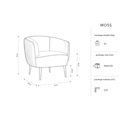 Кресло Micadoni Home Moss, серый цвет цена и информация | Стулья для кухни и столовой | pigu.lt