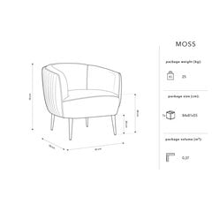 Kėdė Micadoni Home Moss, juoda kaina ir informacija | Virtuvės ir valgomojo kėdės | pigu.lt