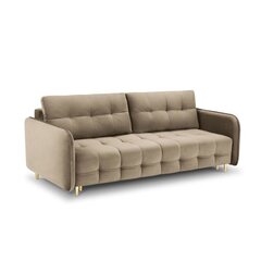 Aksominė sofa-lova Micadoni Scaleta, ruda kaina ir informacija | Sofos | pigu.lt