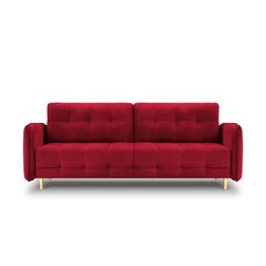 Бархатный диван-кровать Micadoni Scaleta, красный цвет цена и информация | Диваны | pigu.lt