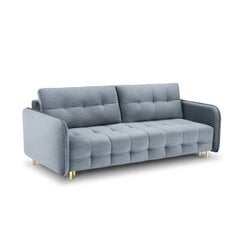 Aksominė sofa-lova Micadoni Scaleta, mėlyna/auksinė kaina ir informacija | Sofos | pigu.lt