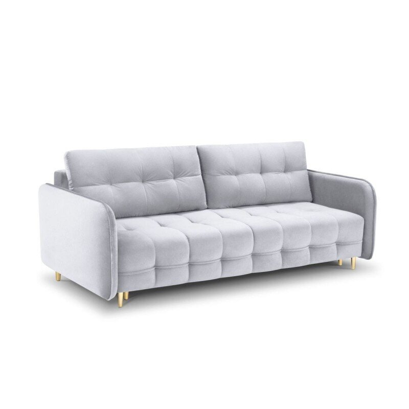 Aksominė sofa-lova Micadoni Scaleta, sidabrinė kaina ir informacija | Sofos | pigu.lt
