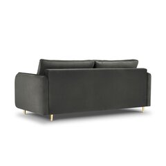 Aksominė sofa-lova Micadoni Scaleta, pilka/auksinė kaina ir informacija | Sofos | pigu.lt