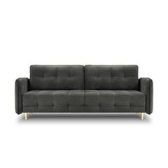 Aksominė sofa-lova Micadoni Scaleta, pilka/auksinė kaina ir informacija | Sofos | pigu.lt
