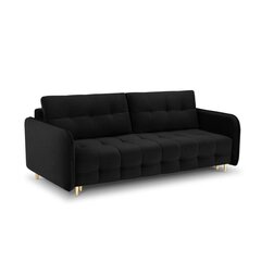 Бархатный диван-кровать Micadoni Scaleta, черный/золотой цвет цена и информация | Диваны | pigu.lt