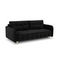 Aksominė sofa-lova Micadoni Scaleta, juoda/auksinė kaina ir informacija | Sofos | pigu.lt