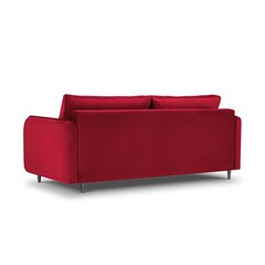 Aksominė sofa-lova Micadoni Scaleta, raudona/juoda kaina ir informacija | Sofos | pigu.lt