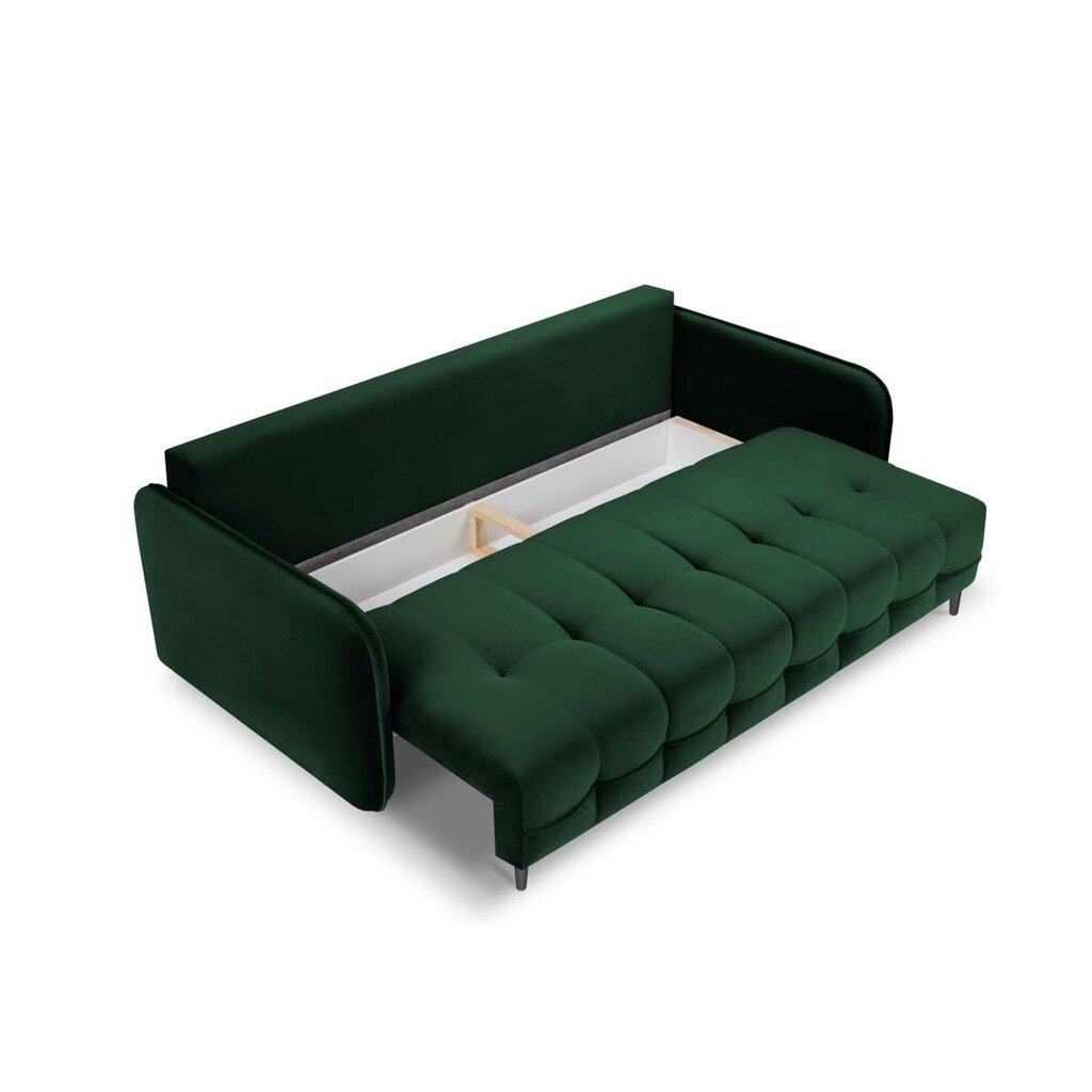 Aksominė sofa-lova Micadoni Scaleta, žalia цена и информация | Sofos | pigu.lt