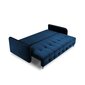 Aksominė sofa-lova Micadoni Scaleta, mėlyna/juoda kaina ir informacija | Sofos | pigu.lt
