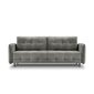 Aksominė sofa-lova Micadoni Scaleta, pilka/juoda kaina ir informacija | Sofos | pigu.lt