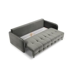 Aksominė sofa-lova Micadoni Scaleta, pilka/juoda kaina ir informacija | Sofos | pigu.lt