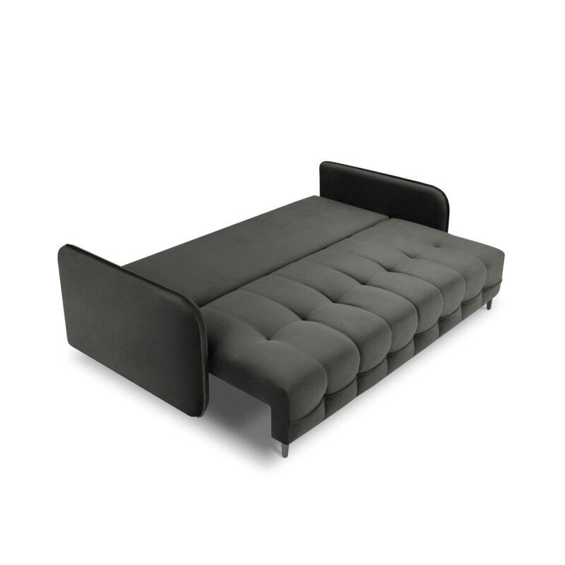 Aksominė sofa-lova Micadoni Scaleta, pilka kaina ir informacija | Sofos | pigu.lt