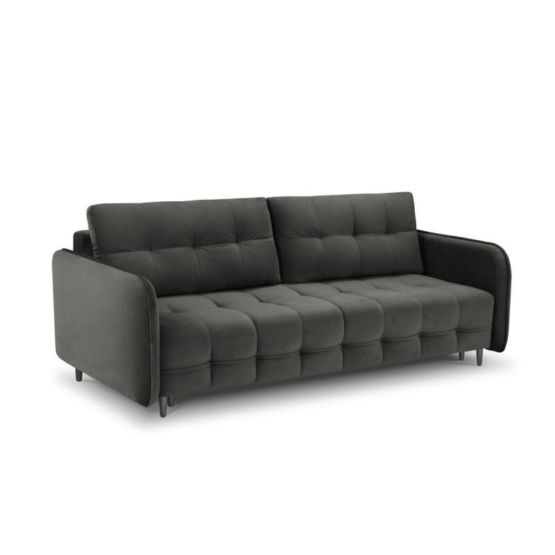 Aksominė sofa-lova Micadoni Scaleta, pilka kaina ir informacija | Sofos | pigu.lt