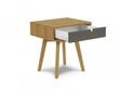 Naktinis staliukas Micadoni Vela, 42x35x43 cm, ruda/balta kaina ir informacija | Spintelės prie lovos | pigu.lt