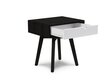 Naktinis staliukas Micadoni Vela, 42x35x43 cm, juoda/balta kaina ir informacija | Spintelės prie lovos | pigu.lt