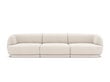 Sofa Micadoni Home Miley Miley 259x85x74 cm, balta kaina ir informacija | Sofos | pigu.lt