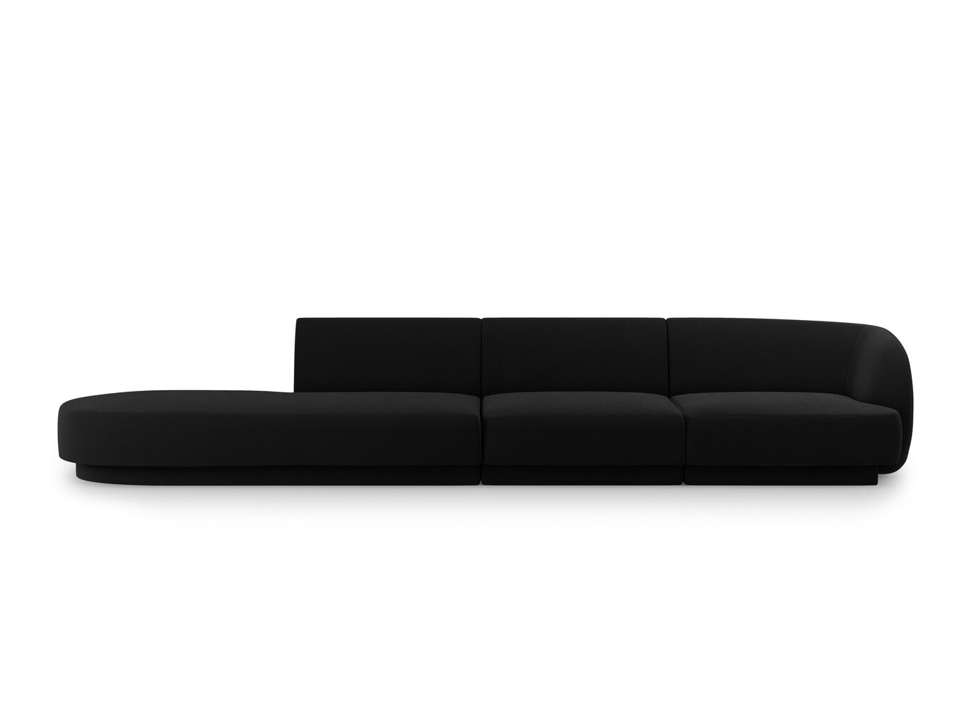 Sofa Micadoni Home Miley left, 302x85x74 cm, juoda kaina ir informacija | Sofos | pigu.lt