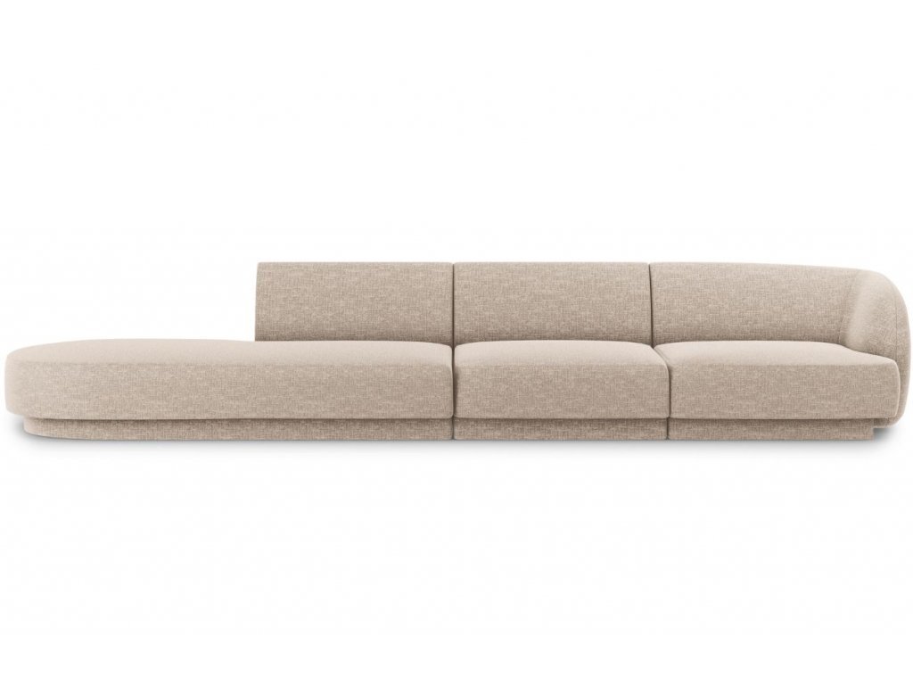 Kairinė sofa Micadoni Miley, 302 x 85 x 74 cm, smėlio kaina ir informacija | Sofos | pigu.lt