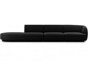 Kairinė sofa Micadoni Miley, 302 x 85 x 74 cm, juoda kaina ir informacija | Sofos | pigu.lt