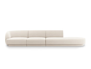 Sofa Micadoni Home Miley right, 302x85x74 cm, smėlio spalvos kaina ir informacija | Sofos | pigu.lt