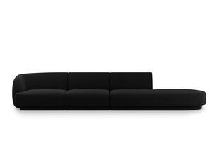 Dešininė sofa Miley, 302x85x74 cm, juoda kaina ir informacija | Sofos | pigu.lt
