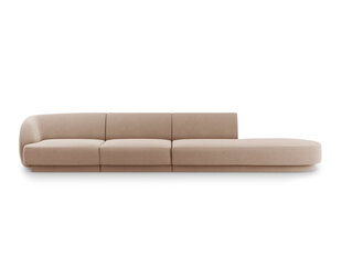 Sofa Micadoni Home Miley right, 302x85x74 cm, smėlio spalvos kaina ir informacija | Sofos | pigu.lt