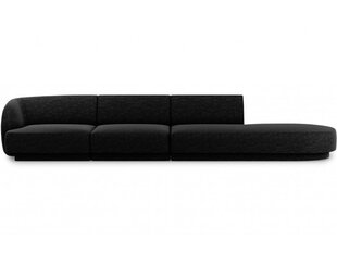Dešininė sofa Micadoni Miley, 302 x 85 x 74 cm, juoda kaina ir informacija | Sofos | pigu.lt