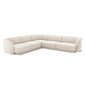 Aksominė simetrinė kampinė sofa Micadoni Miley, 252 x 252 x 74, balta kaina ir informacija | Sofos | pigu.lt