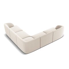 Aksominė simetrinė kampinė sofa Micadoni Miley, 252 x 252 x 74, balta kaina ir informacija | Sofos | pigu.lt