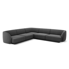 Aksominė simetrinė kampinė sofa Micadoni Miley, 252 x 252 x 74, pilka kaina ir informacija | Sofos | pigu.lt