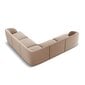 Aksominė simetrinė kampinė sofa Micadoni Miley, 252 x 252 x 74, smėlio kaina ir informacija | Sofos | pigu.lt