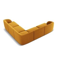 Aksominė simetrinė kampinė sofa Micadoni Miley, 252 x 252 x 74, geltona kaina ir informacija | Sofos | pigu.lt