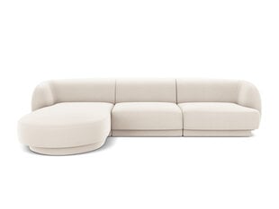 Sofa Micadoni Home Miley Miley 259x155x74 cm, balta kaina ir informacija | Sofos | pigu.lt