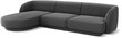 Aksominė kairinė kampinė sofa Micadoni Miley, 259 x 155 x 74, pilka kaina ir informacija | Sofos | pigu.lt