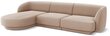 Aksominė kairinė kampinė sofa Micadoni Miley, 259 x 155 x 74, smėlio kaina ir informacija | Sofos | pigu.lt