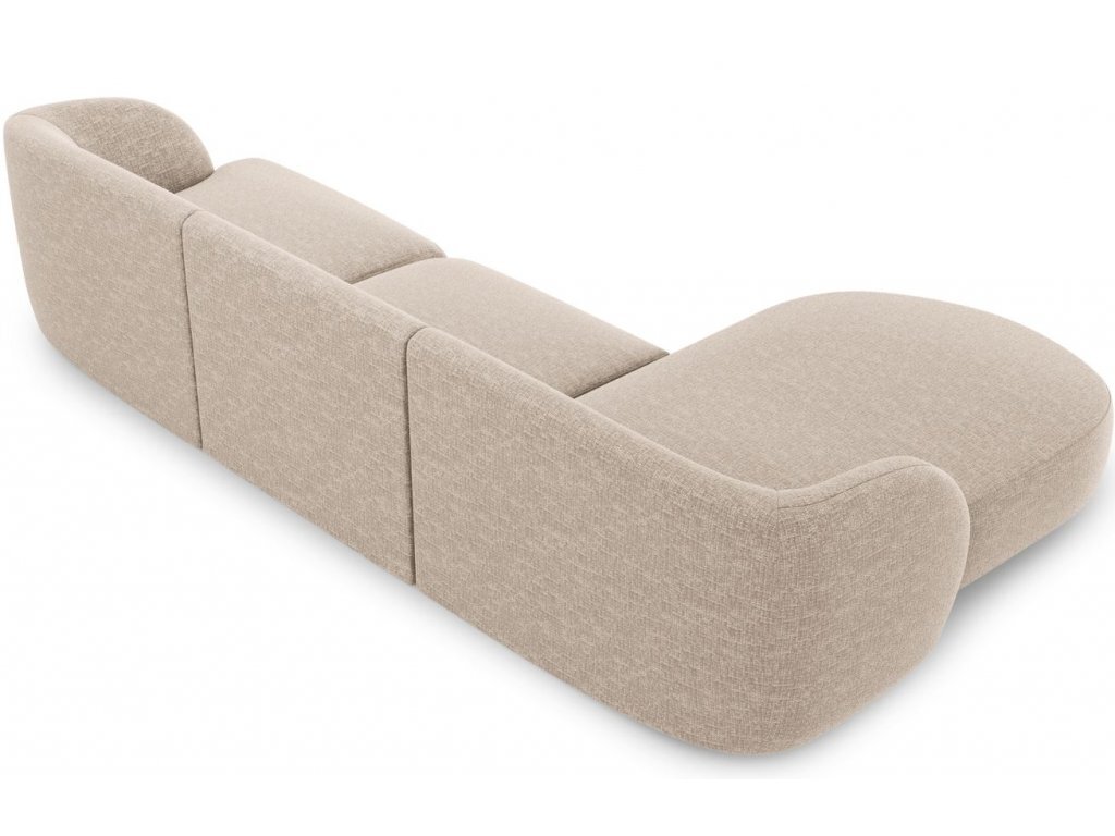 Kairinė kampinė sofa Micadoni Miley, 259 x 155 x 74 cm, smėlio цена и информация | Sofos | pigu.lt