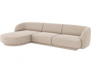 Kairinė kampinė sofa Micadoni Miley, 259 x 155 x 74 cm, smėlio kaina ir informacija | Sofos | pigu.lt