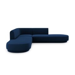 Aksominė simetrinė kampinė sofa Micadoni Miley, 220 x 220 x 74, mėlyna kaina ir informacija | Sofos | pigu.lt