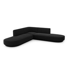 Aksominė simetrinė kampinė sofa Micadoni Miley, 220 x 220 x 74, juoda kaina ir informacija | Sofos | pigu.lt