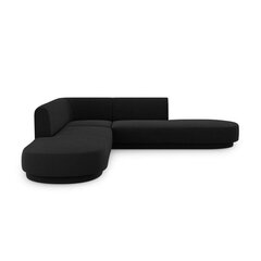 Aksominė simetrinė kampinė sofa Micadoni Miley, 220 x 220 x 74, juoda kaina ir informacija | Sofos | pigu.lt