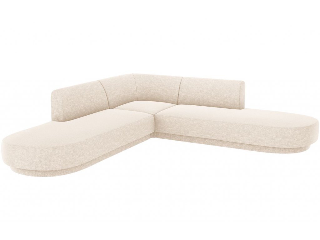 Simetrinė kampinė sofa Micadoni Miley, 220 x 220 x 74, balta kaina ir informacija | Sofos | pigu.lt