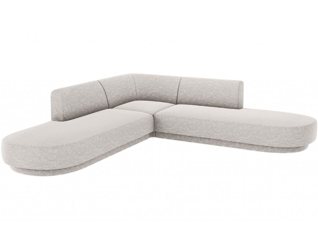 Simetrinė kampinė sofa Micadoni Miley, 220 x 220 x 74, pilka цена и информация | Sofos, sofos-lovos | pigu.lt