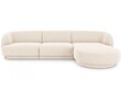 Dešininė kampinė sofa Micadoni Miley, 259 x 155 x 74 cm, balta цена и информация | Sofos | pigu.lt