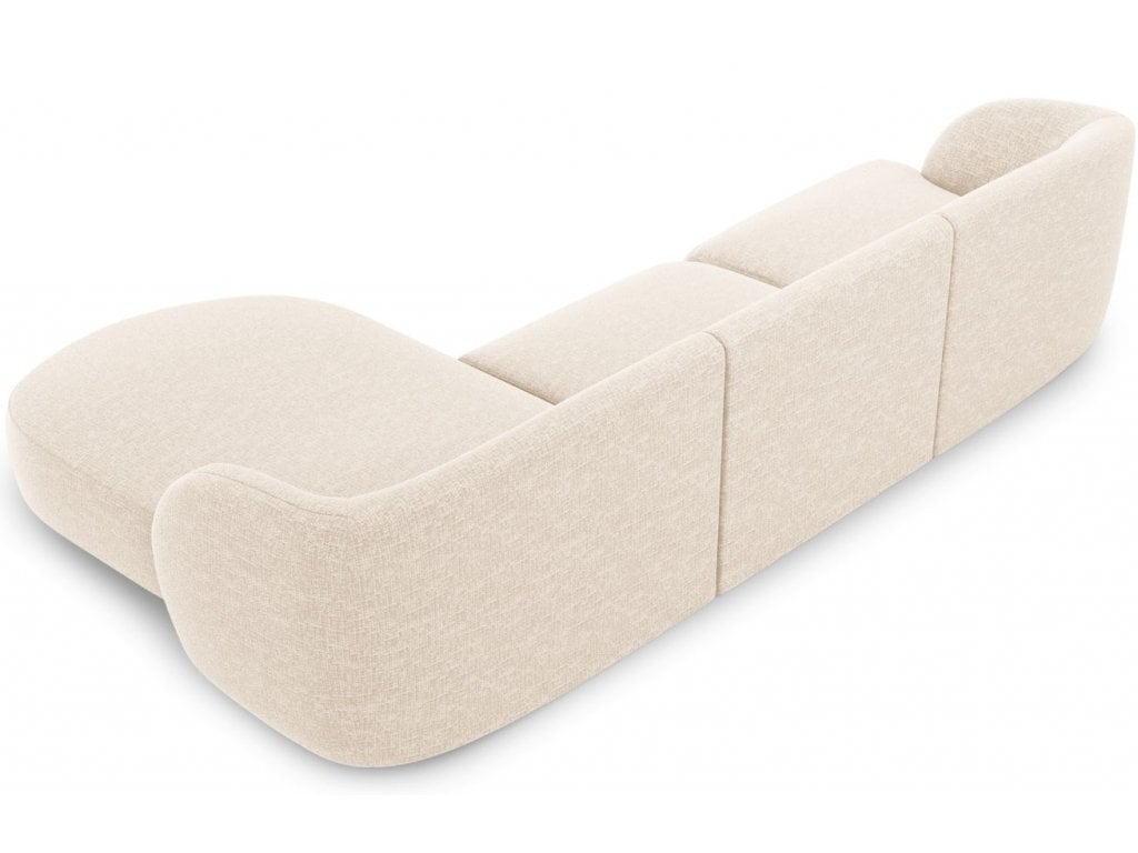 Dešininė kampinė sofa Micadoni Miley, 259 x 155 x 74 cm, balta kaina ir informacija | Sofos | pigu.lt