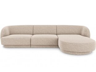 Dešininė kampinė sofa Micadoni Miley, 259 x 155 x 74 cm, smėlio kaina ir informacija | Sofos | pigu.lt