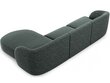 Dešininė kampinė sofa Micadoni Miley, 259 x 155 x 74 cm, žalia kaina ir informacija | Sofos | pigu.lt