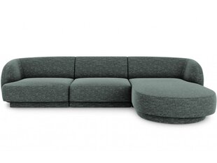 Dešininė kampinė sofa Micadoni Miley, 259 x 155 x 74 cm, žalia kaina ir informacija | Sofos | pigu.lt