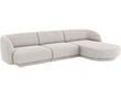 Dešininė kampinė sofa Micadoni Miley, 259 x 155 x 74 cm, pilka цена и информация | Sofos, sofos-lovos | pigu.lt