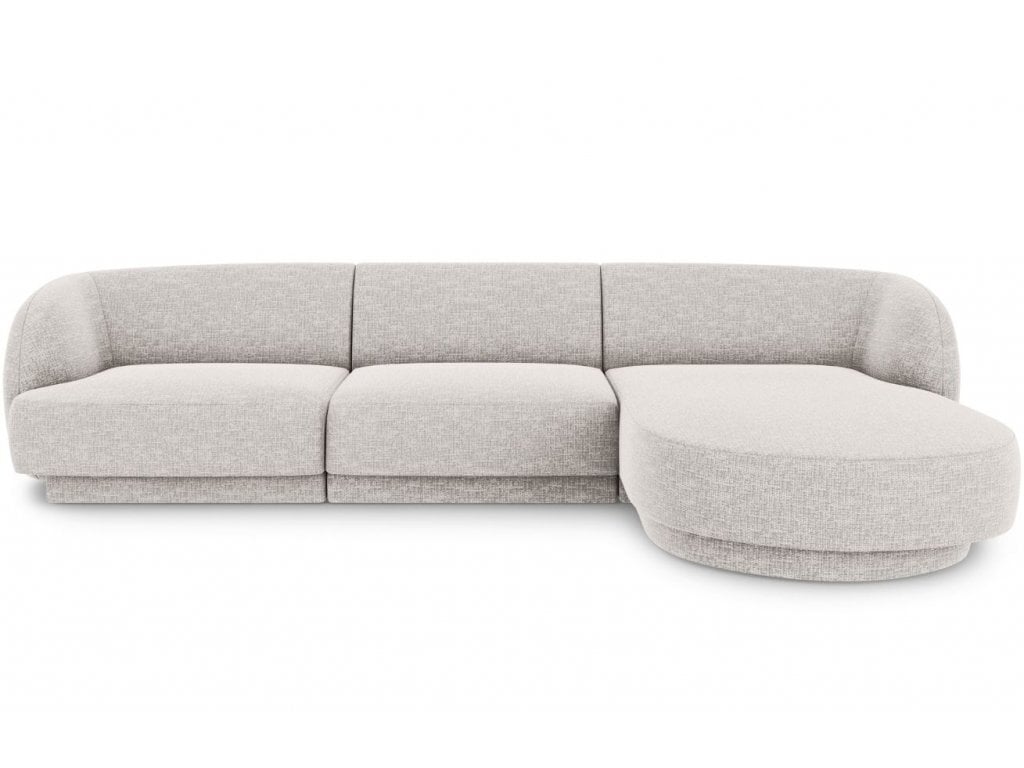 Dešininė kampinė sofa Micadoni Miley, 259 x 155 x 74 cm, pilka kaina ir informacija | Sofos, sofos-lovos | pigu.lt